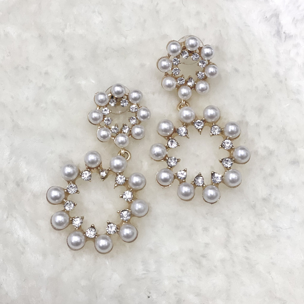 Kiara diamanté pearl earrings